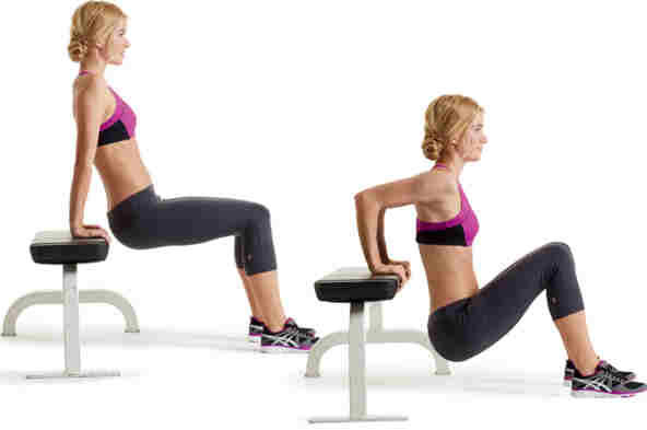 ít đất sau trên ghế, tập trung giảm mỡ bắp tay sau